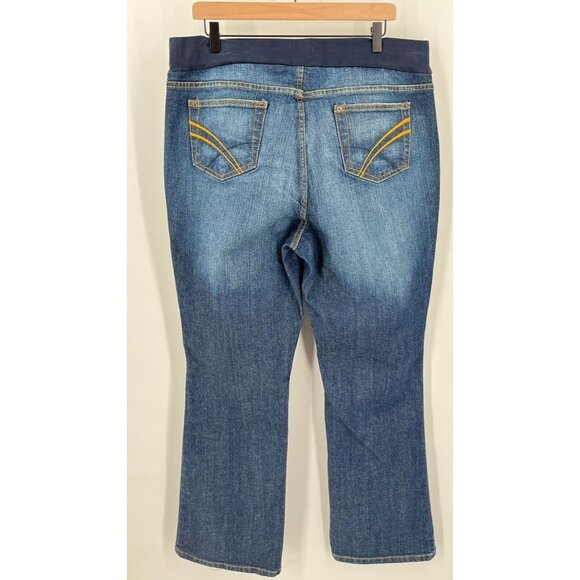 Oh Baby Motherhood Maternity Wide Leg Jean Xl 3" Elastic Waistband  Denim Pants - Picture 8 of 12